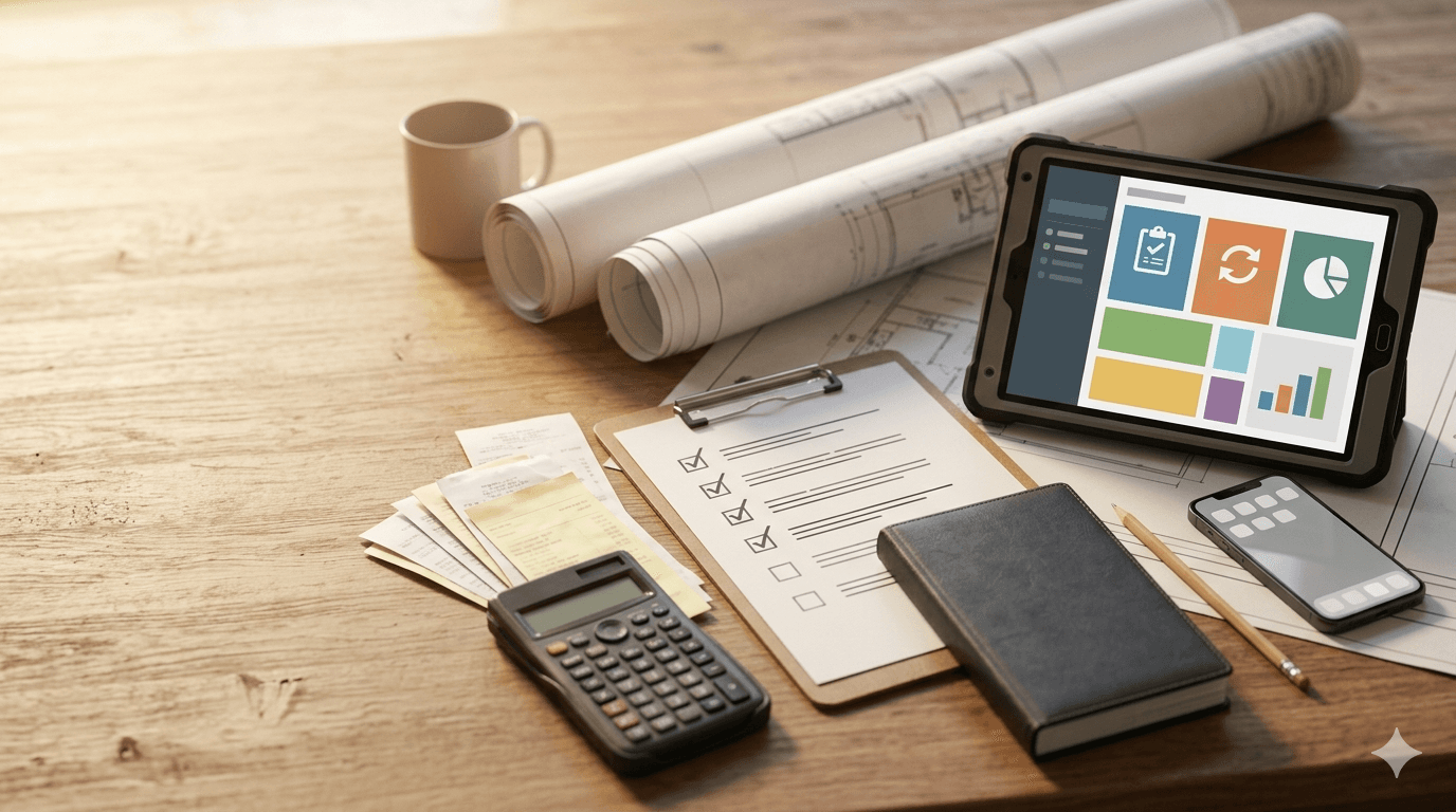 Organized field records, export paperwork, and checkbook materials on a desk