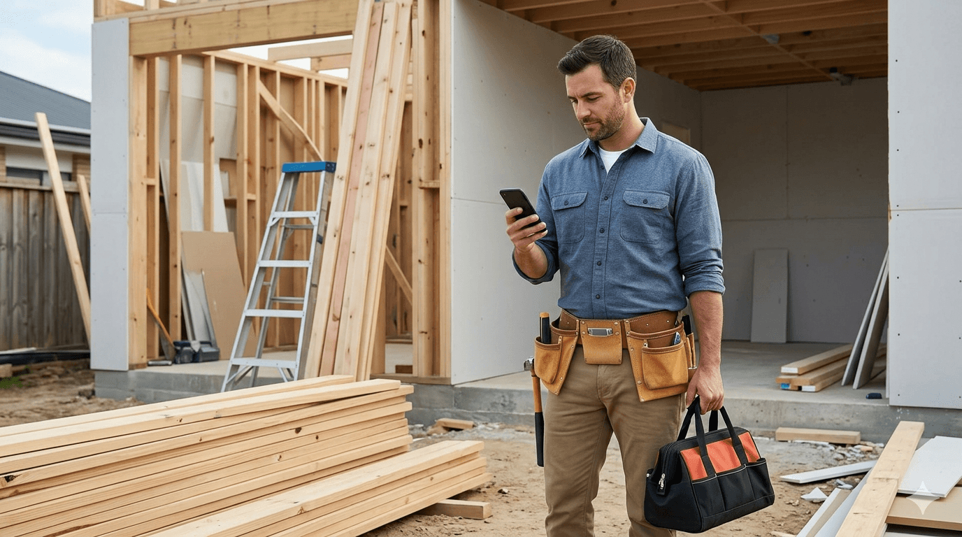 Interface concept: subcontractor time entry from a phone on site