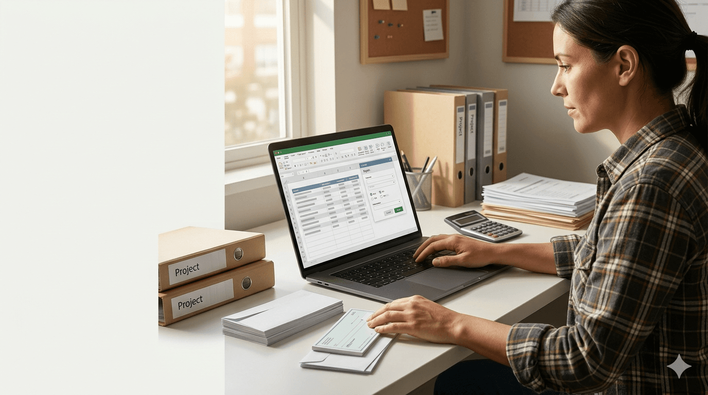 Interface concept: approving records and preparing a project export